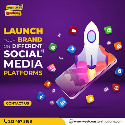 Launch Your Brand Across All Social Media Platforms animation brand branding design graphic design icon identity illustration logo social media ui ux vector