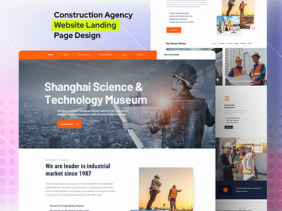 Construction website Landing Page android app design app design blog website business website dashboard design e commerce website figma design figma website landing page design psd responsive website sketch ui design ui ux design ux design web design website design website landing page website redesign xd