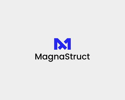 "MagnaStruct" Logo Design abstract logo construction letterlogo m minimalist monogram