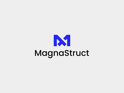 "MagnaStruct" Logo Design abstract logo construction letterlogo m minimalist monogram