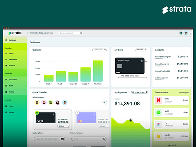 Strata - Application Design application design branding design desktop financial fintech graphicdesign typography ui ui design