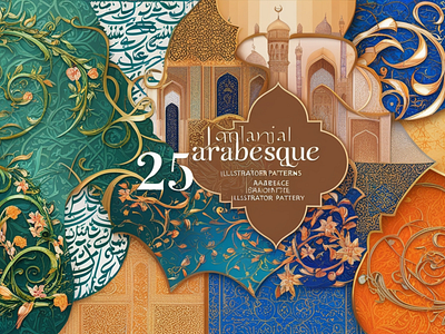 25 Arabesque Illustrator Patterns design graphic design illustration vector