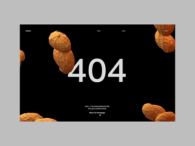 404 page peanut 3d 404 animation blender brasil dark mode design illustration interface light mode motion peanut ui uidesign uiux website