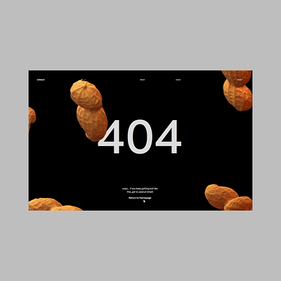 404 page peanut 3d 404 animation blender brasil dark mode design illustration interface light mode motion peanut ui uidesign uiux website