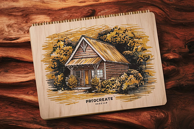 Procreate Wood Texture Mockup branding design graphic design illustration vector