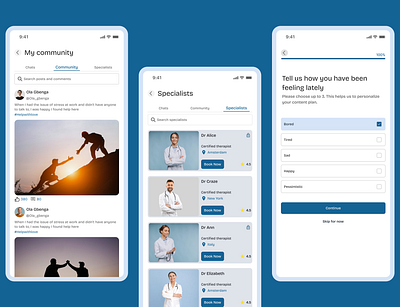 Mental health support app design f figma mobile design ui ui ux ux web design