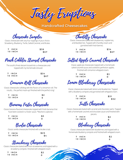 Menu custom menu food menu restraunt small business menu