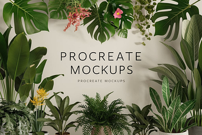 Procreate Plants Mockups Cutouts branding design graphic design illustration vector