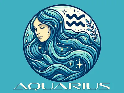 Aquarius-Zodiac-Sign-1600 app branding design graphic design illustration logo logos typography ui vector