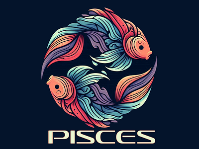 Pisces-Zodiac-Sign-1600 app branding design graphic design illustration logo logos typography ui vector