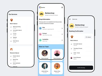 Spinline Services Booking - Mobile Responsive barber barbershop booking clean landing page mobile responsive modern responsive responsive design services ui ux website