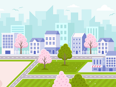 Town Landscape background city illustration landscape town vector