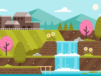 Nature Landscape background illustration landscape nature vector