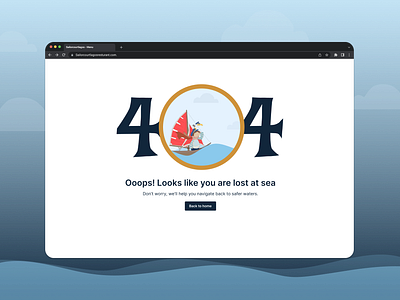 Ahoy, Dribbblers! 🌊🔍 - Error 404 Page animation design error404 errorpage figma illustration sea ui uidesign website