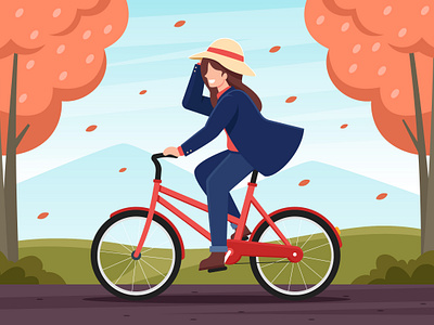 Bike Activity Illustration activity autumn bike illustration vector