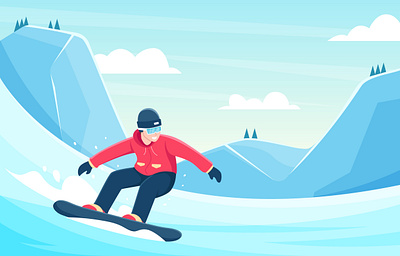 Snowboarding Illustration illustration snowboard snowboarding sport vector winter