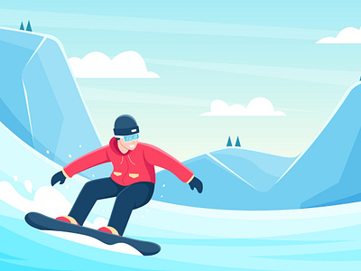 Snowboarding Illustration illustration snowboard snowboarding sport vector winter