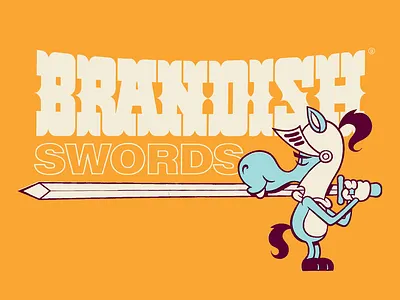 Brandish Swords branding character design illustration mascot typography