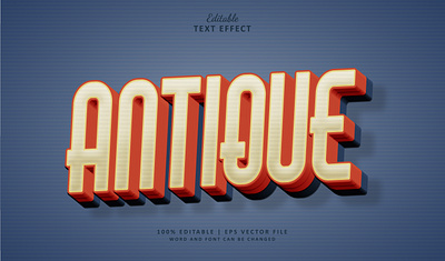 Text Effect Antique 3d branding logo nostalgia text effect