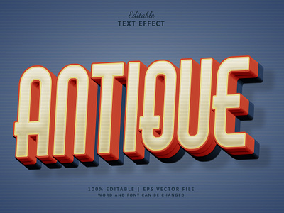 Text Effect Antique 3d branding logo nostalgia text effect