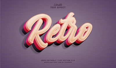 Text Effect Retro 3d branding colourful logo nostalgia text effect