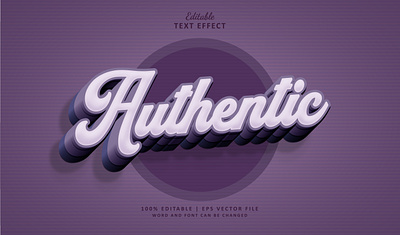 Text Effect Authentic 3d authentic logo nostalgia script text effect