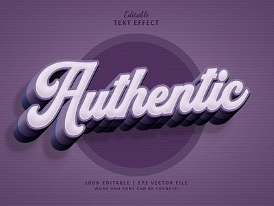 Text Effect Authentic 3d authentic logo nostalgia script text effect