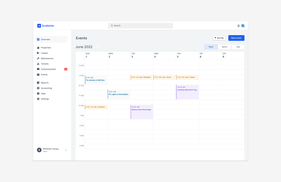 scalestar wip 3 calendar dashboard design management property property management ui ux