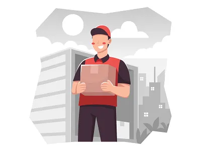 Delivery Courier courier delivery illustration male man profession vector