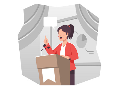 Female Speaker female illustration presentation speaker vector woman