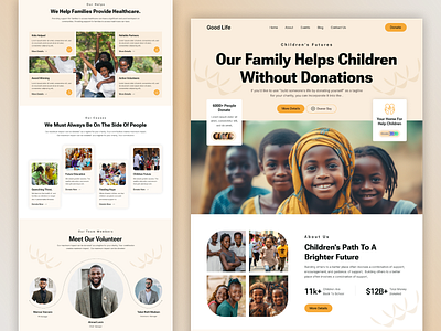 Charity Website Landing Page design graphic design illustration landing page marketing product design ui visu web website