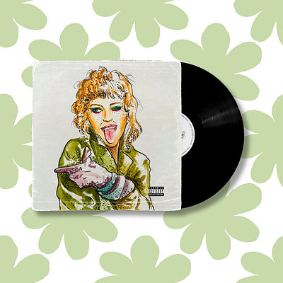 Watercolor illustration on vinyl record cover art branding design graphic design illustration illustrator logo
