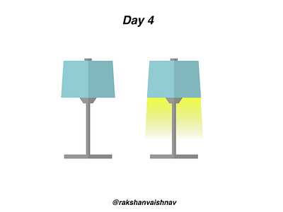 Day 4 of Flat design Challenge on Lamp on and off challenge design flat design illustration illustrator lamp motion on and off