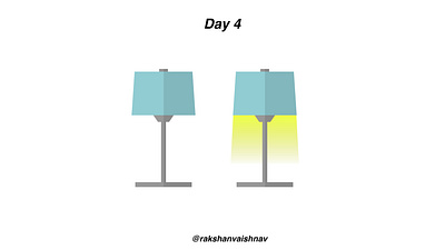 Day 4 of Flat design Challenge on Lamp on and off challenge design flat design illustration illustrator lamp motion on and off