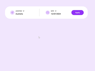 Landing Page Design with Date & Location Picker animation datepicker design figma intractiondesign locationpicker product page ui ui design uiux design userinterface