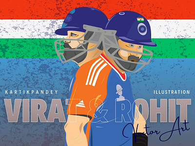 Virat Kholi & Rohit Sharma Vector Art Illustrations 3d design graphic design illustration illustrator photoshop ui vector vector art