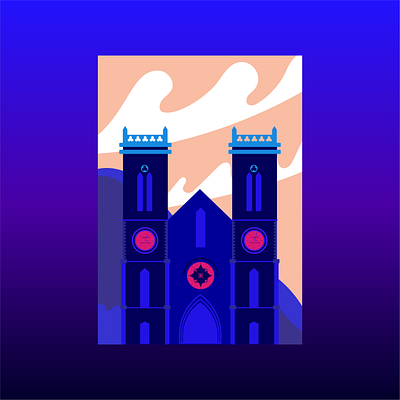 Cathédrale de Nouméa cathédrale de nouméa graphic illustration paysage vector