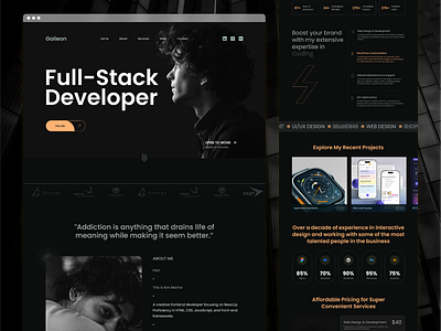 Galleon . Personal Portfolio Web Design landing page personal portfolio portfolio portfolio website ui de ui design web design