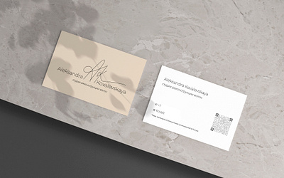 Business card for Alexandra Kovalevskaya's branding design graphic design logo typography vector
