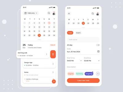Calendar App Screen app branding calendar design event graphic design minimal task ui uiux ux