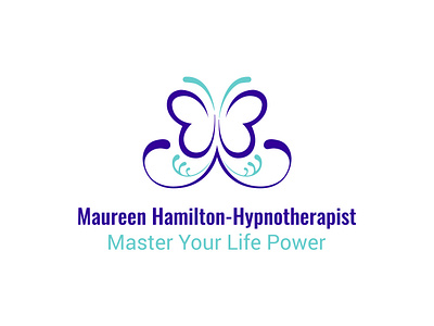 Butterfly Hypnotherapist Logo Design abstract beauty butterfly health hypnotherapy logoraise wellness