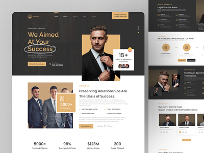 Lawyer Website Landing Page UI - LawSavvy agency consultancy creative design firm justice landing landing page law law website lawyer legal legal adviser testimonials typography ui uidesign ux web website