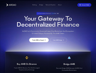 DeFi landing page ai blockchain crypto crypto landing page dao decentralized finance defi landing page design ecosystem gateway landing page layer2 token web3 website design