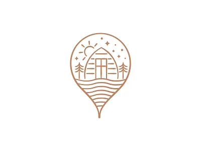 Glamping Pod search adventure badge branding find for sale unused buy fun glamping pod holiday icon illustration location logo logodesign outdoor search