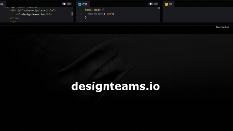 Water interaction @designteams creative coding darkmode design designteams.io hover interaction motion graphics ripples ui ux water