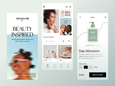 Skin care e-commerce app store UI design app design app designer beauty app beauty product cosmetics product e commerce app ecommerce app health app ios mobile app online shop online store product design shop store store design ui ux