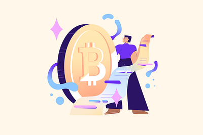 Bitcoin quiz bitcoin branding character crypto cryptocurrency design girl illustration procreate