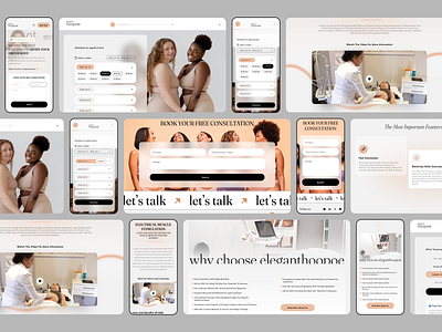 elegant hoopoe clinic - Dashboard and booking pages advertising landing appointment booking component dashboard landing page list medicine minimal modal modern product design project slimming treatments ui ux web