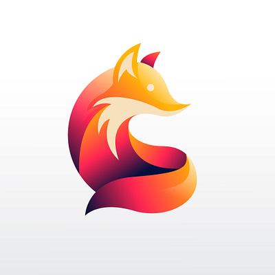 Fox Logo Icon animal brand branding design design fox gradation icon identity logo orange