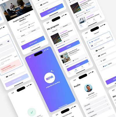 Online Courses App mobile app mobile design mobile interface mobile payment mobile ui mobile ux online courses app ui design ui project user experience user interface user journey ux design ux project uxui